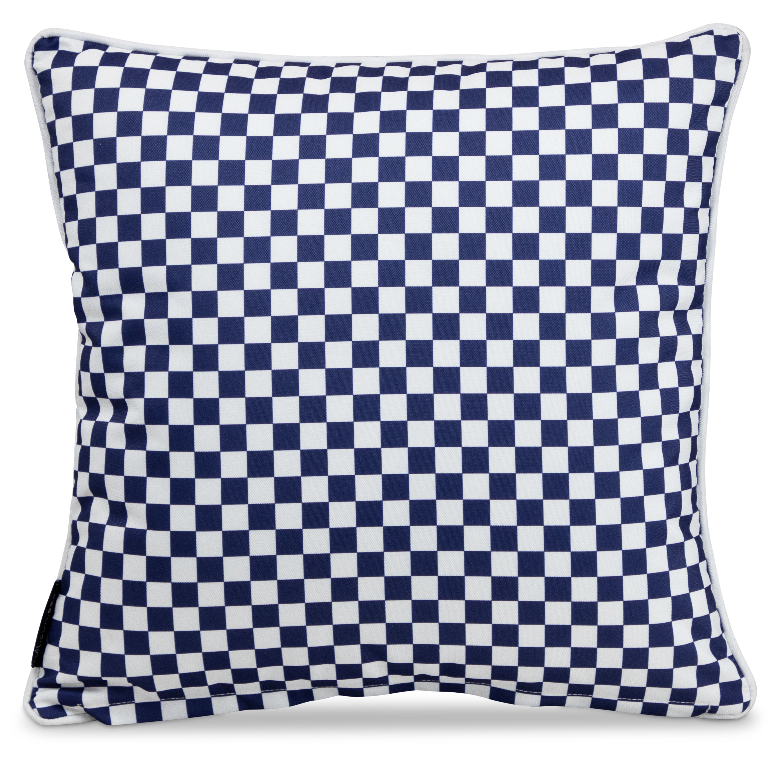 Bondi Navy Check - 45 x 45 cm Piped Outdoor Cushion