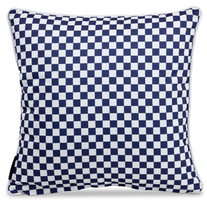 Bondi Navy Check - 45 x 45 cm Piped Outdoor Cushion