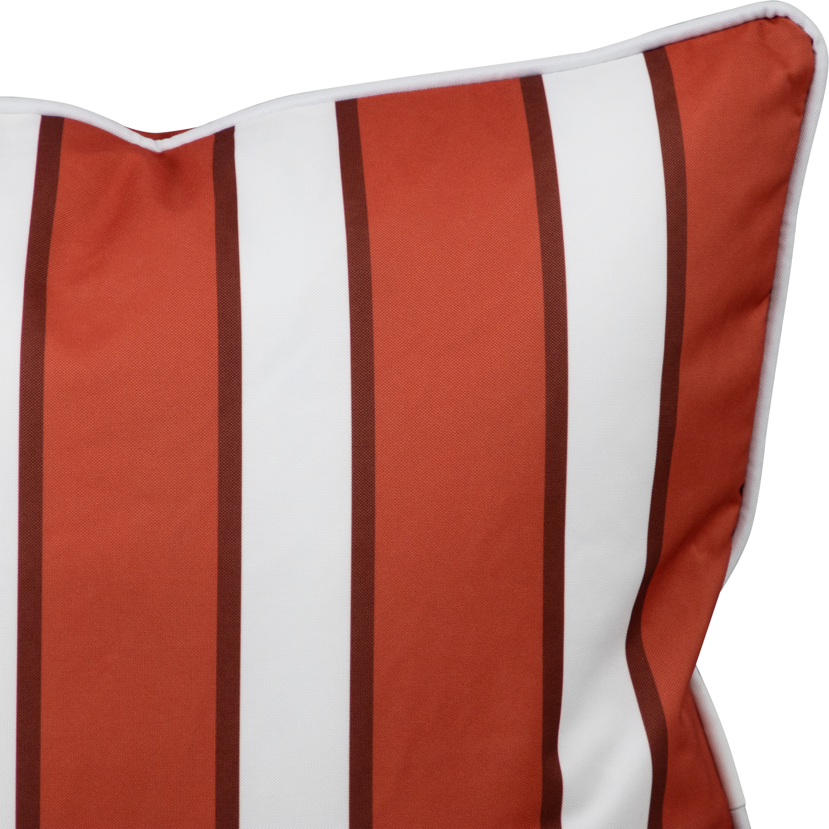 Bondi Stripe Coral - 45 x 45 cm Piped Outdoor Cushion