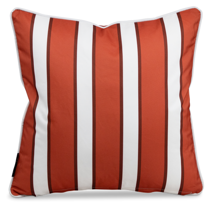 Bondi Stripe Coral - 45 x 45 cm Piped Outdoor Cushion