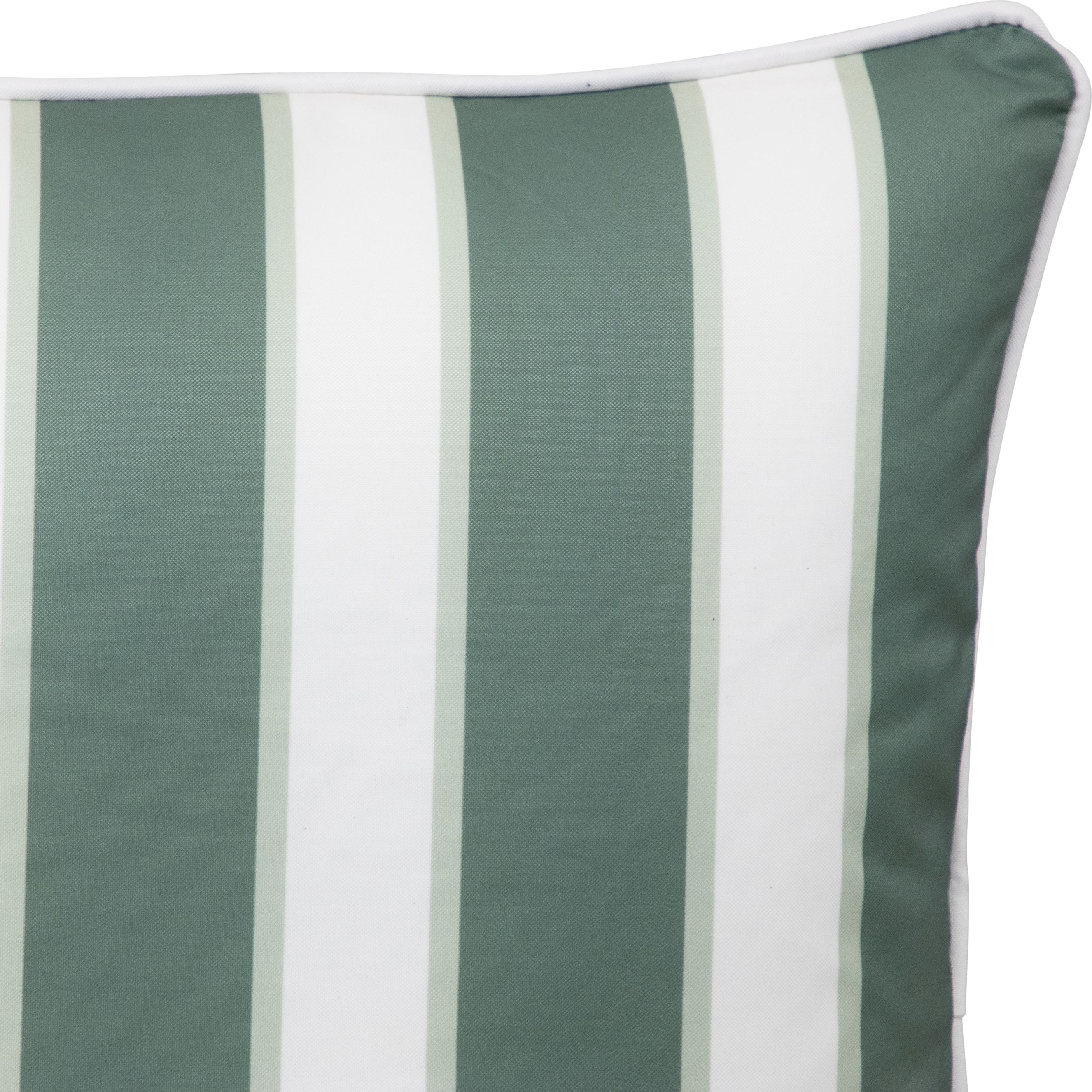 Bondi Stripe Forest Green - 45 x 45 cm Piped Outdoor Cushion