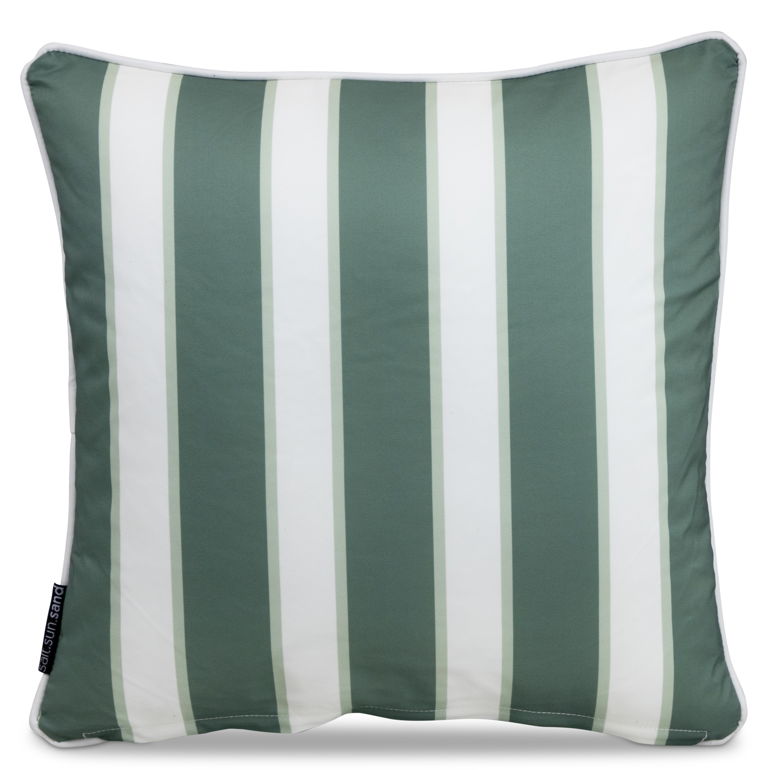 Bondi Stripe Forest Green - 45 x 45 cm Piped Outdoor Cushion