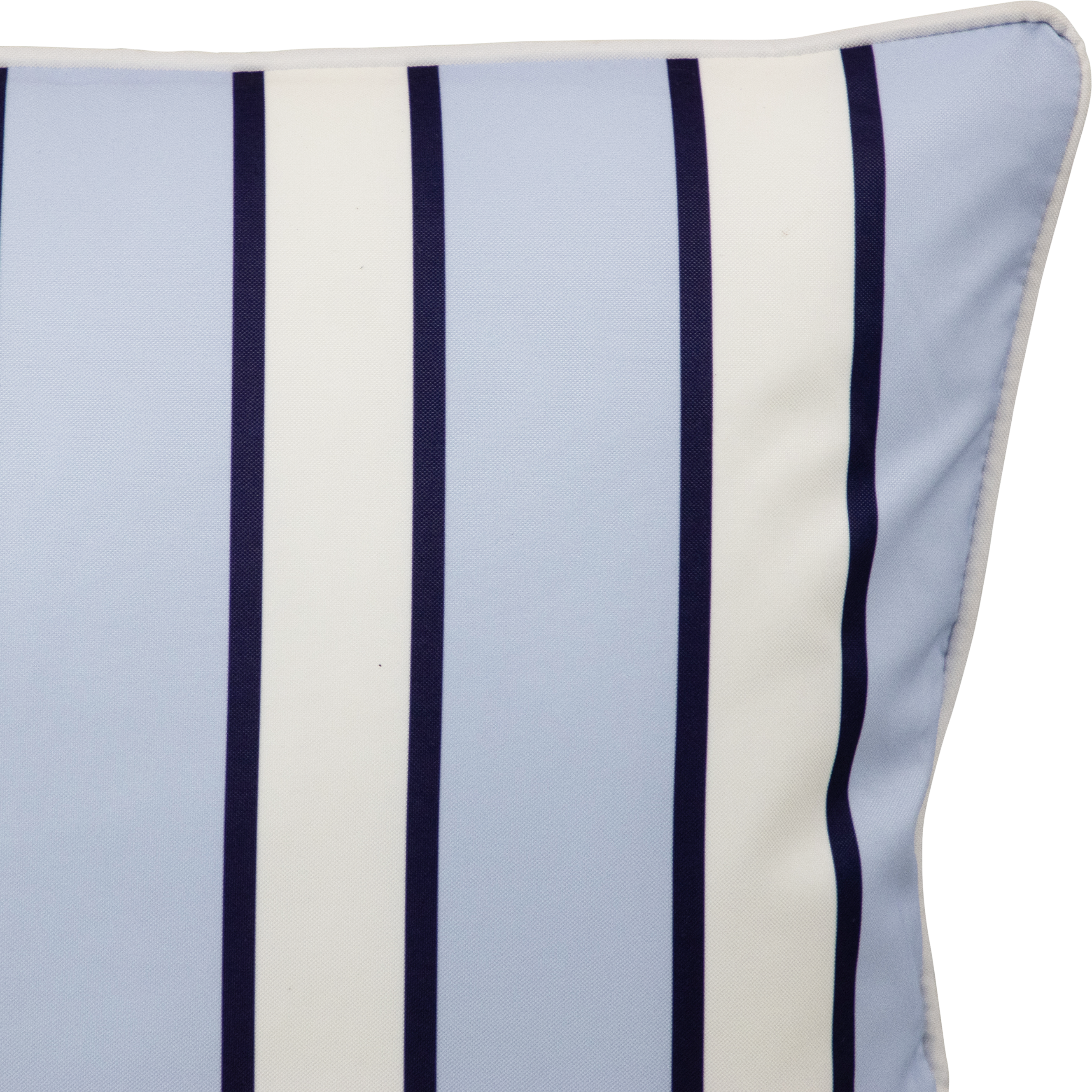 Bondi Stripe Steel Blue - 45 x 45 cm Piped Outdoor Cushion