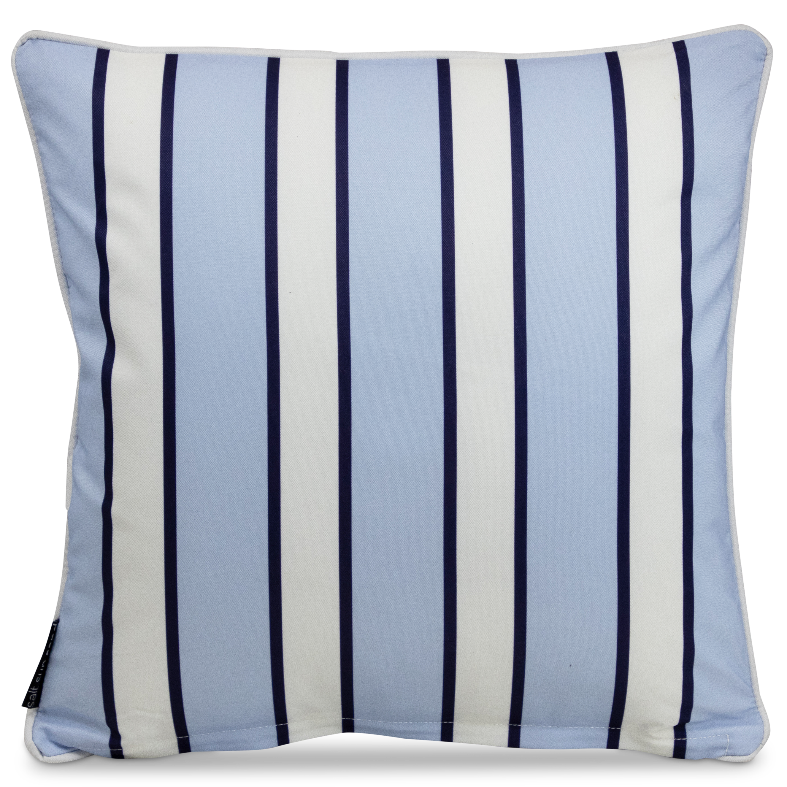 Bondi Stripe Steel Blue - 45 x 45 cm Piped Outdoor Cushion