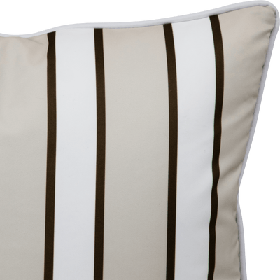 Bondi Stripe Almond Milk - 45 x 45 cm Piped Cushion