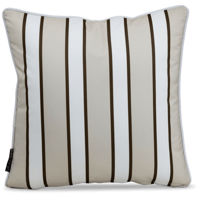 Bondi Stripe Almond Milk - 45 x 45 cm Piped Cushion