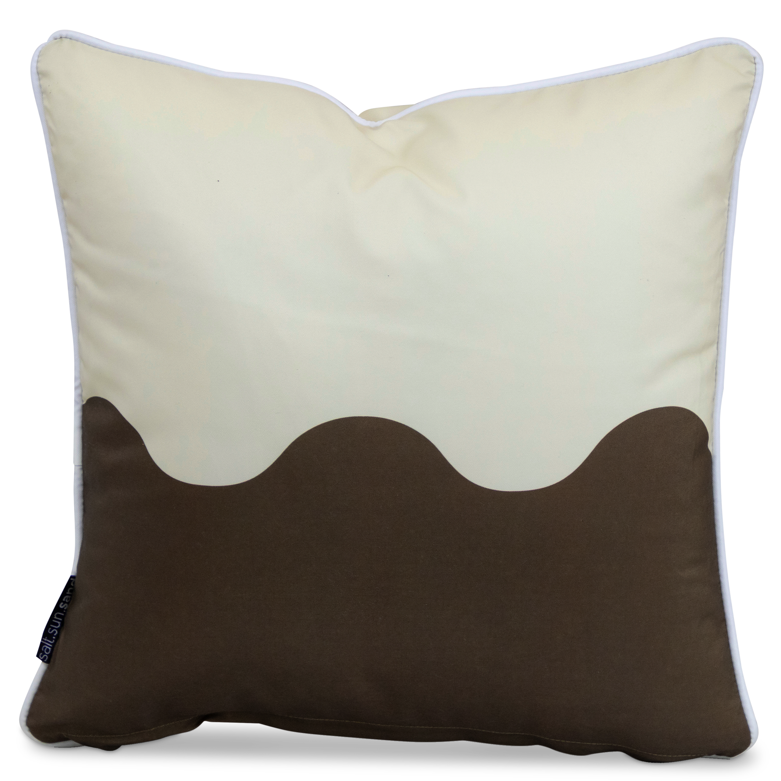 Bondi Wave Chocolate Almond - 45 x 45 cm Piped Outdoor Cushion