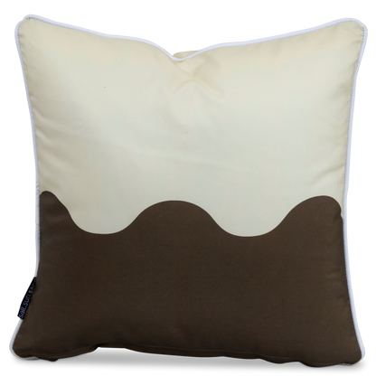 Bondi Wave Chocolate Almond - 45 x 45 cm Piped Outdoor Cushion