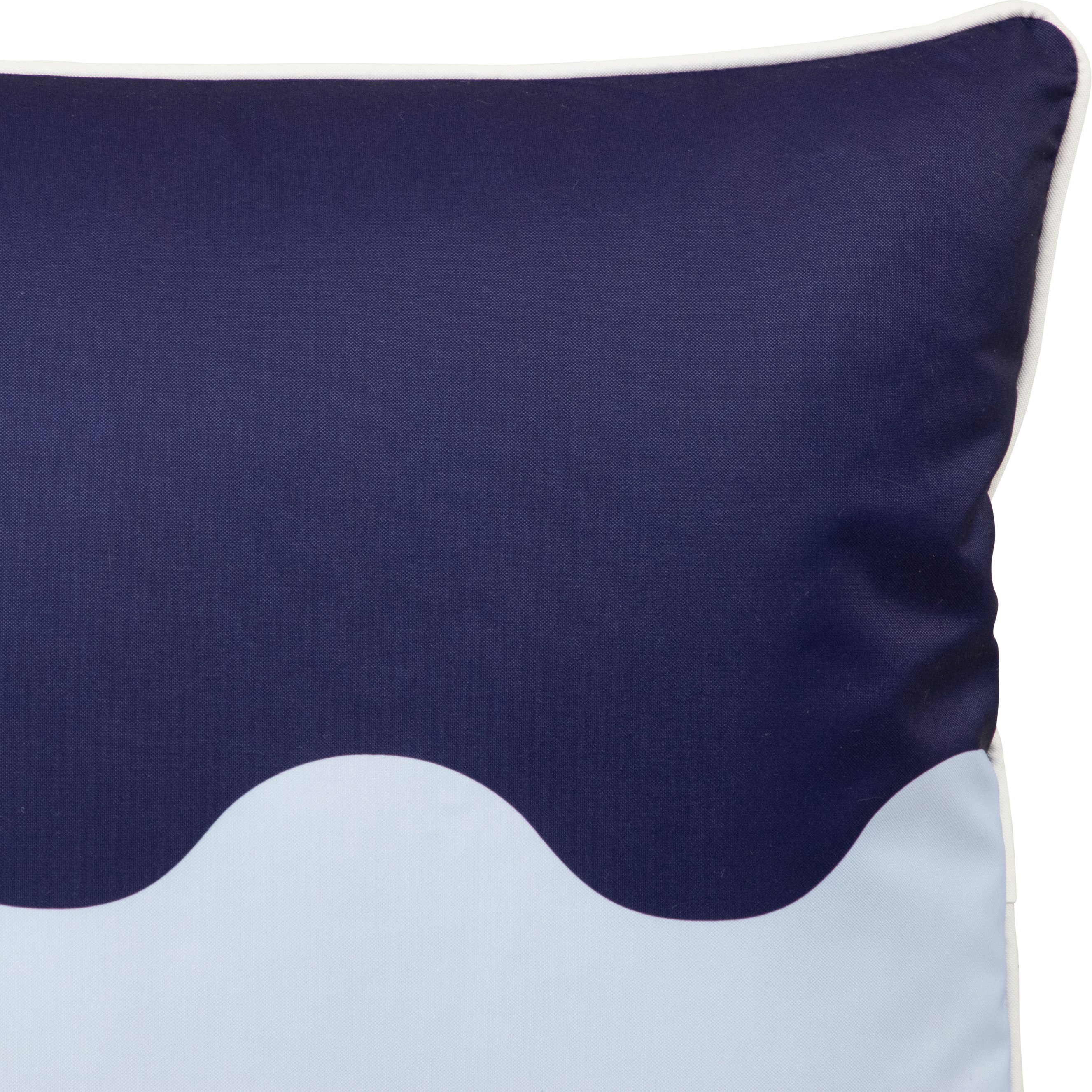 Bondi Wave Navy Steel - 45 x 45 cm Piped Outdoor Cushion