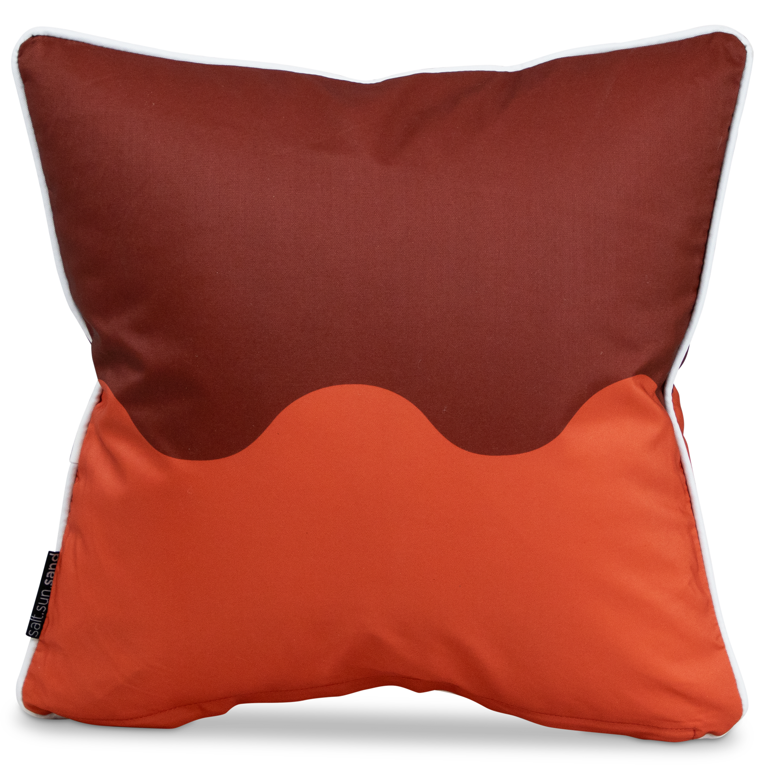 Bondi Wave Coral Chestnut - 45 x 45 cm Piped Outdoor Cushion