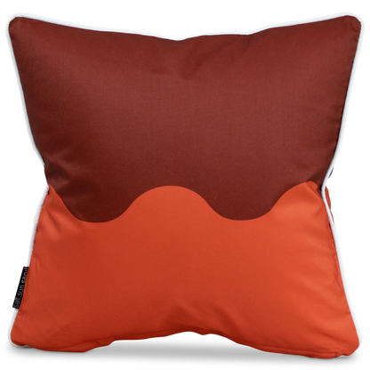 Bondi Wave Coral Chestnut - 45 x 45 cm Piped Outdoor Cushion