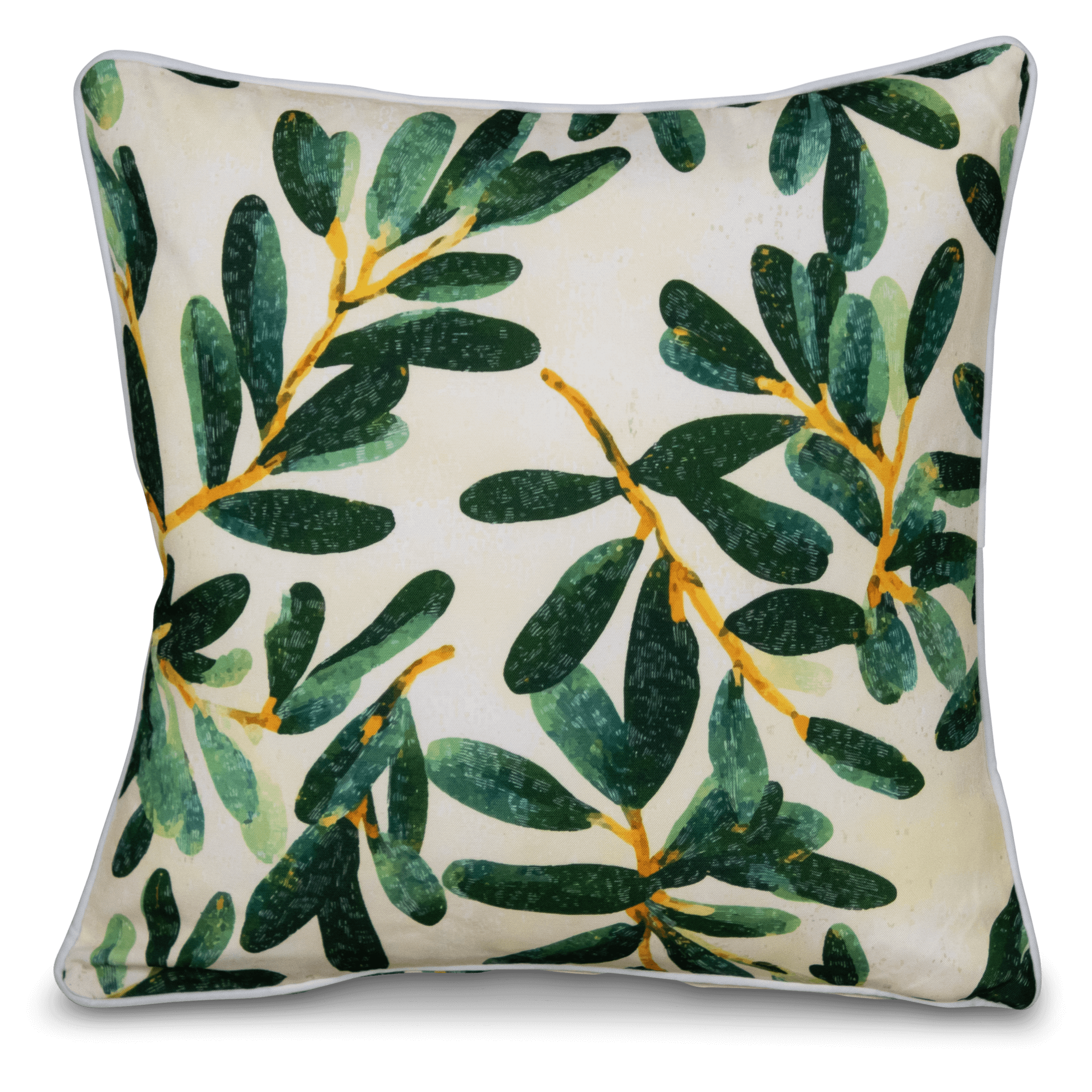 Bondi Olive Garden - 45 x 45 cm Piped Cushion