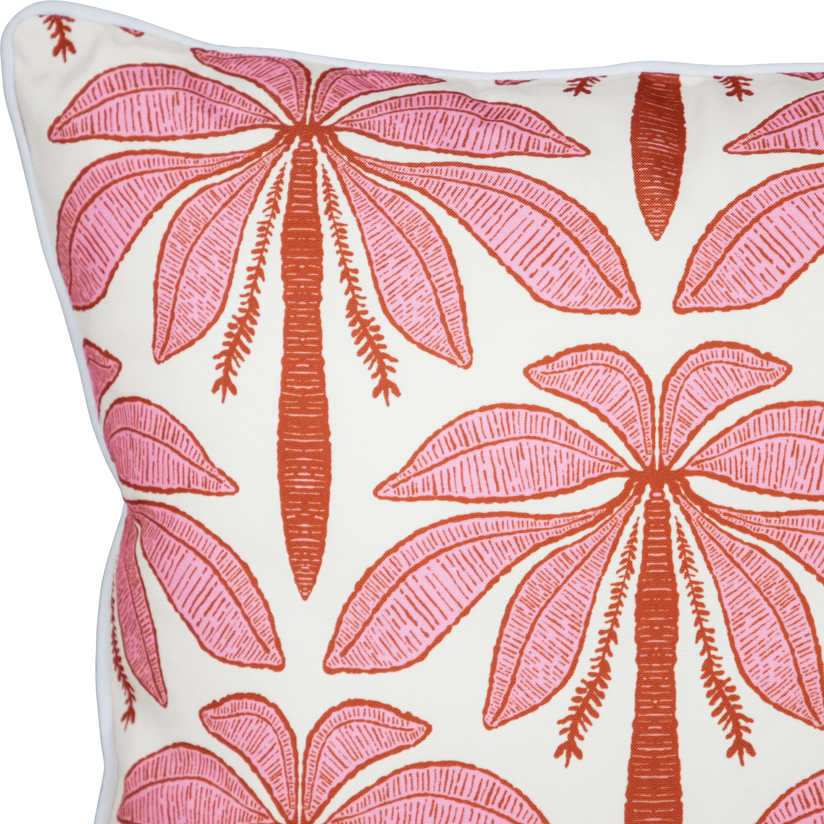 Bondi Palm Beachy - 45 x 45 cm Piped Cushion