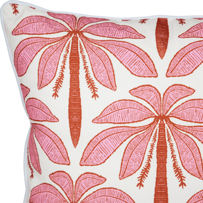 Bondi Palm Beachy - 45 x 45 cm Piped Cushion