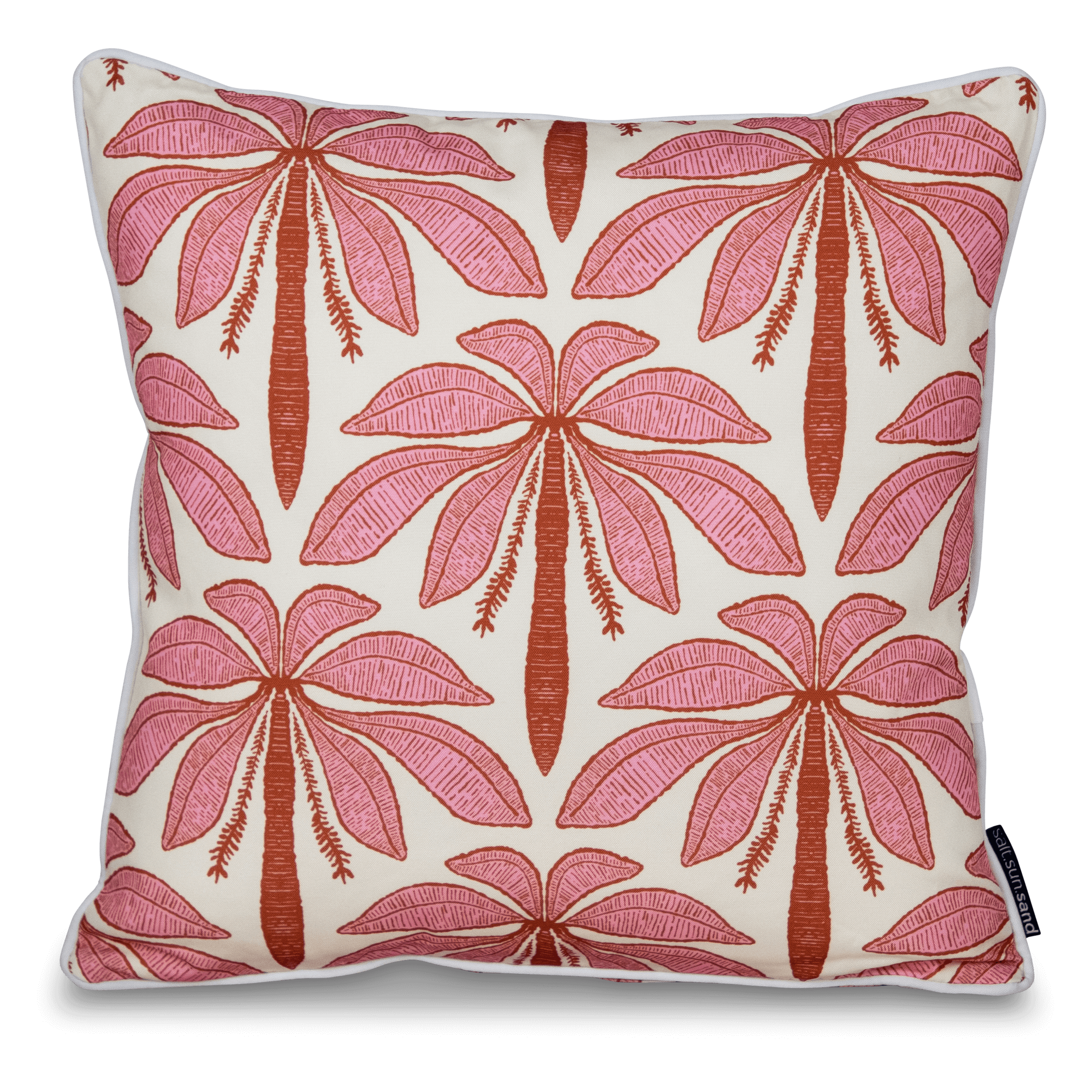 Bondi Palm Beachy - 45 x 45 cm Piped Cushion