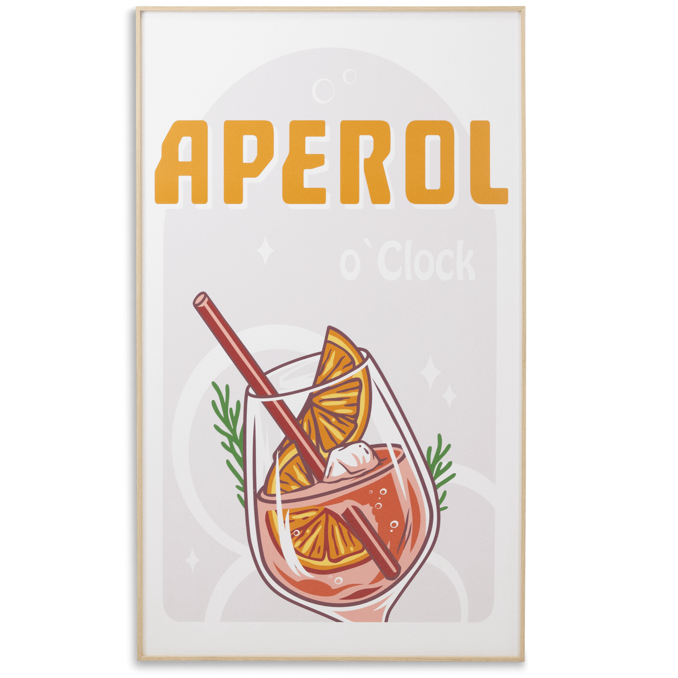 Aperol O'clock - 60 x 100cm Outdoor UV Wall Art with Beech Aluminium Frame