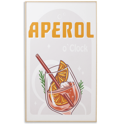 Aperol O'clock - 60 x 100cm Outdoor UV Wall Art with Beech Aluminium Frame