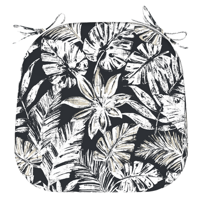 Tahiti Black Escape Rounded Outdoor Chair Pad - 40x42x5cm