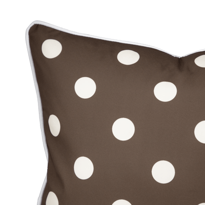 Bondi Choc Polka - 45 x 45 cm Piped Cushion