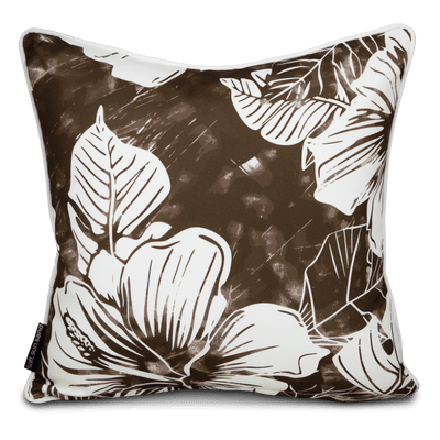 Bondi Cocoa Hibiscus - 45 x 45 cm Piped Cushion