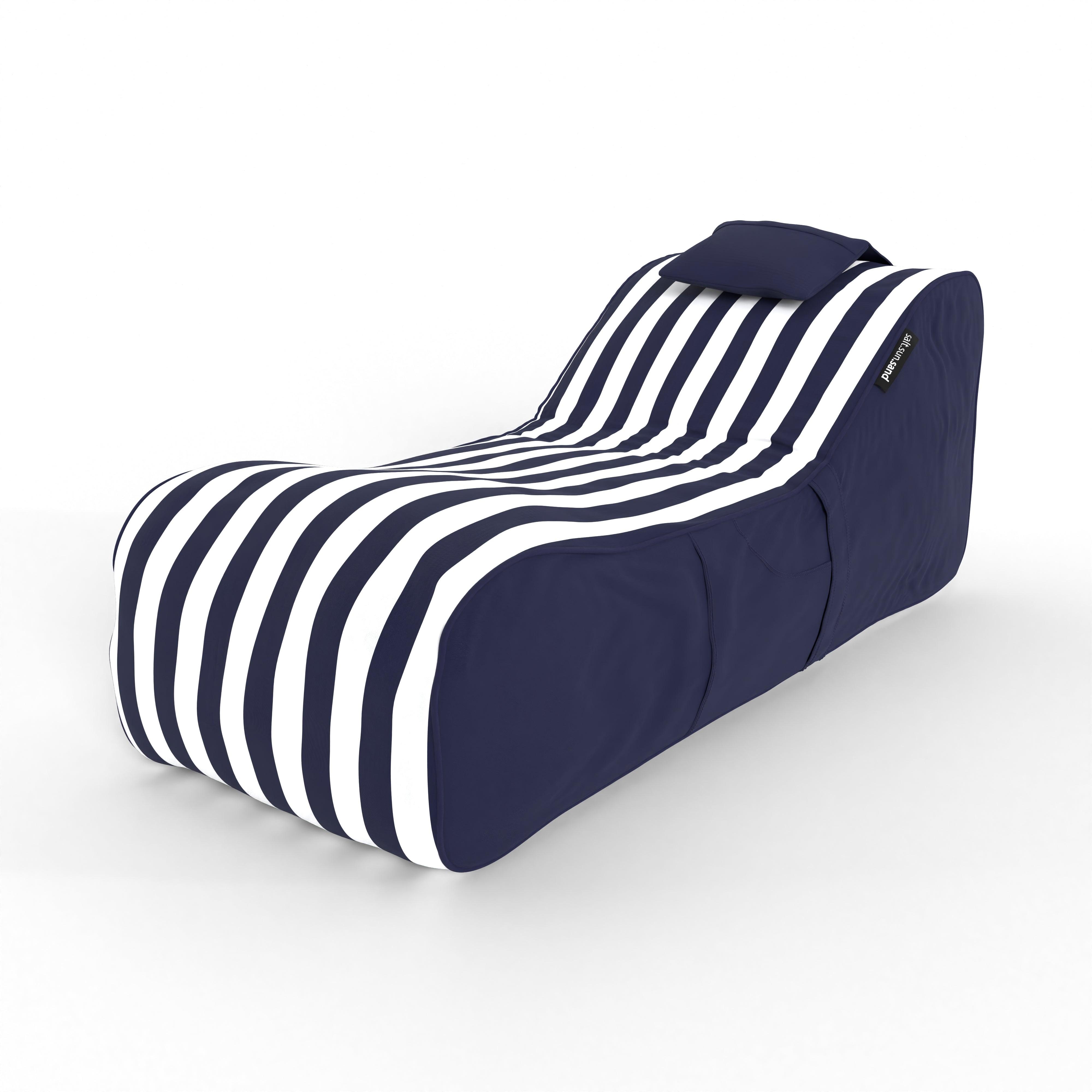 Outdoor Bean Bags - Bondi Navy Stripe