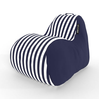 Outdoor Waterproof Bean Bag - Byron Bay Navy Stripe