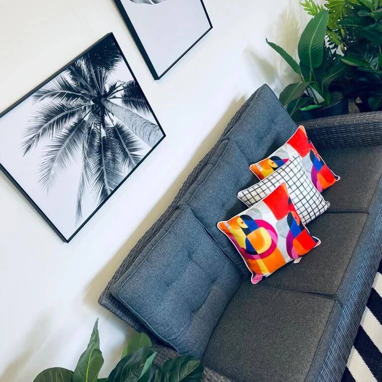 Bondi Sudoku - 45 x 45 cm Piped Outdoor Cushion