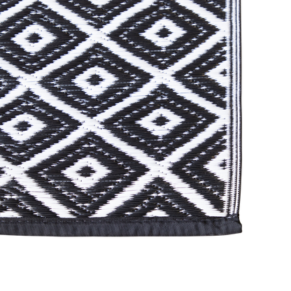 Diamond Black and White Outdoor Rug in PP - 180 x 270 cm