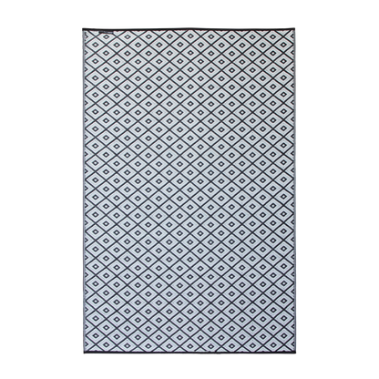 Diamond Black and White Outdoor Rug in PP - 180 x 270 cm