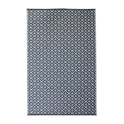 Black and White Outdoor Rug - Diamond