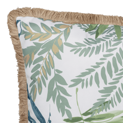 Tahiti Evergreen - 30x50cm Fringed Outdoor Cushion (ETA Late May 26)
