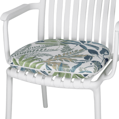 Tahiti Evergreen Rounded Outdoor Chair Pad - 40x42x5cm