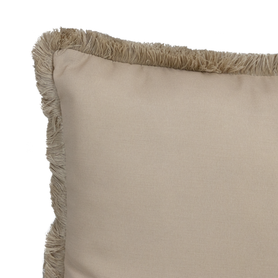 Tahiti Sandstone - 50x50cm Fringed Outdoor Cushion (ETA Mid June 26)