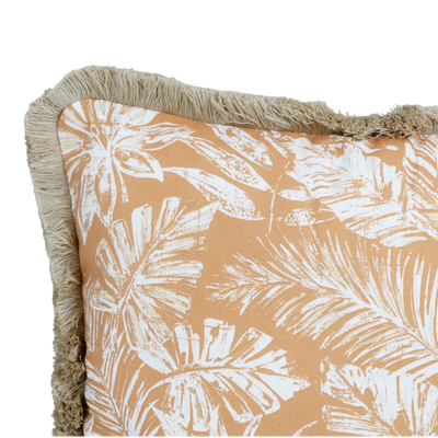 Tahiti Clay Escape - 30x50cm Fringed Outdoor Cushion