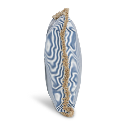 Tahiti Marine Stripe - 50x50cm Fringed Outdoor Cushion (ETA Mid June 26)