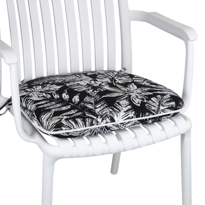 Tahiti Black Escape Rounded Outdoor Chair Pad - 40x42x5cm