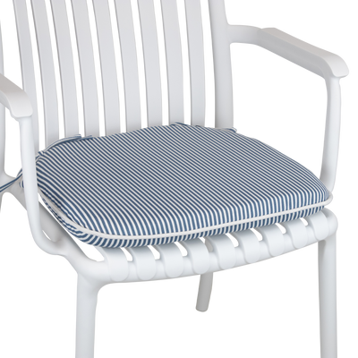 Tahiti Marine Stripe Rounded Outdoor Chair Pad - 40x42x5cm (ETA Late May 26)