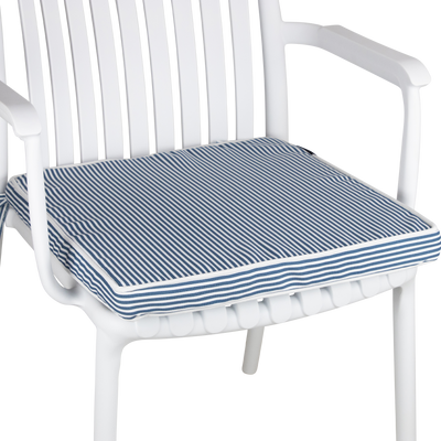 Tahiti Marine Stripe Square Outdoor Chair Pad - 43x43x4cm (ETA Late May 26)