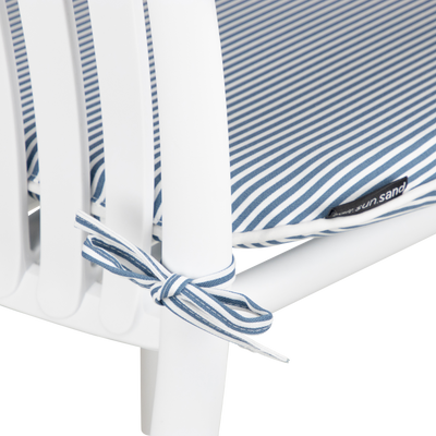 Tahiti Marine Stripe Rounded Outdoor Chair Pad - 40x42x5cm (ETA Late May 26)