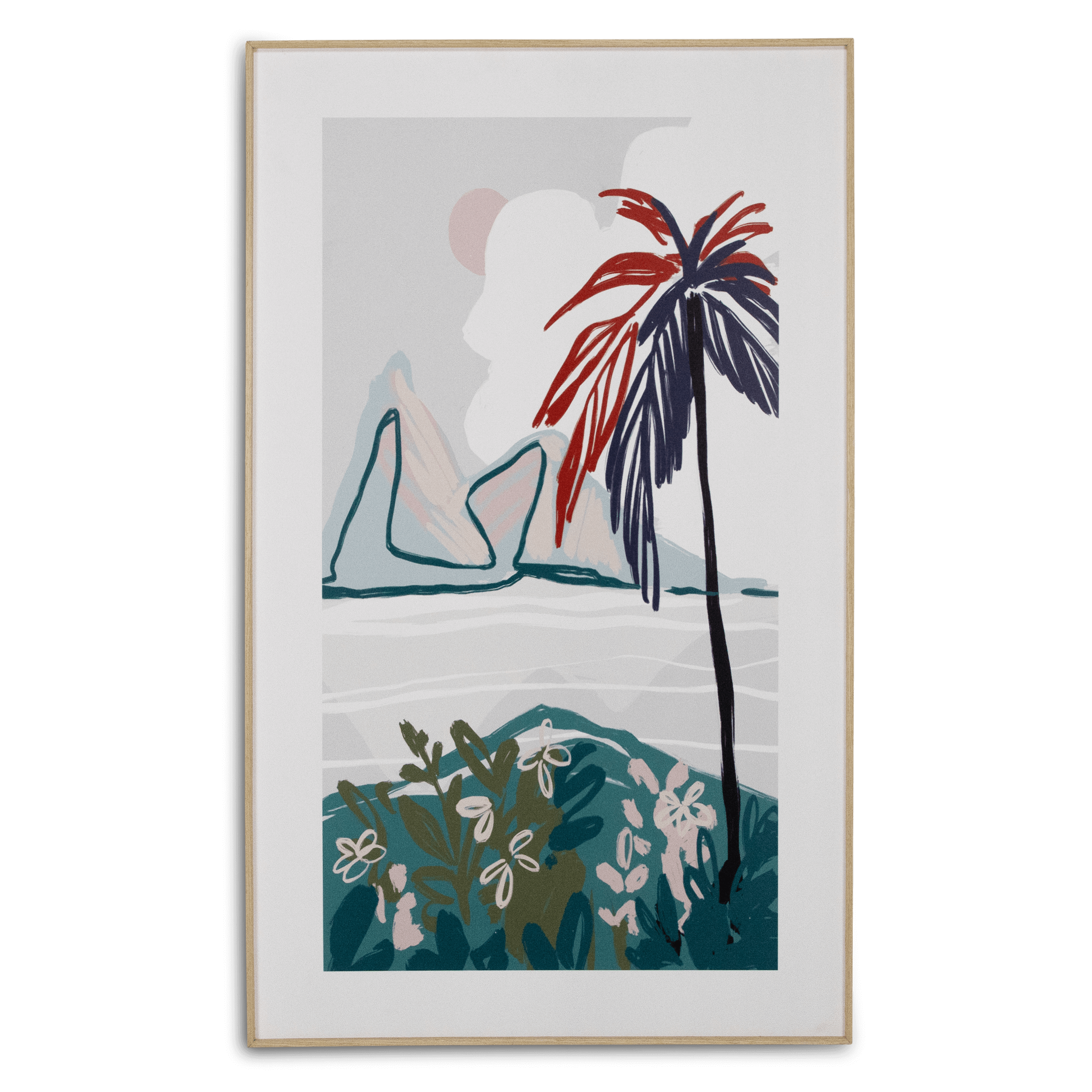 Tropodiso 3 - 60 x 100cm Outdoor UV Wall Art with Beech Aluminium Frame