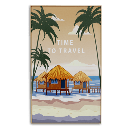 Time To Travel - 60 x 100cm Outdoor UV Wall Art with Beech Aluminium Frame