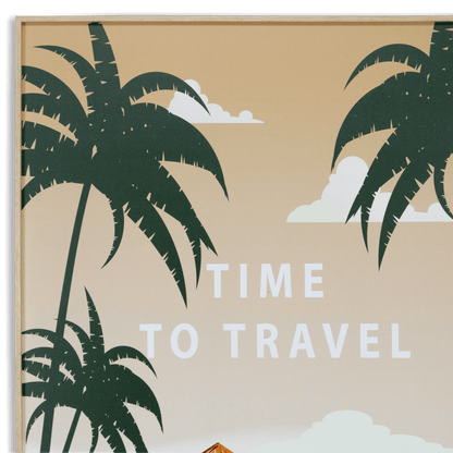 Time To Travel - 60 x 100cm Outdoor UV Wall Art with Beech Aluminium Frame