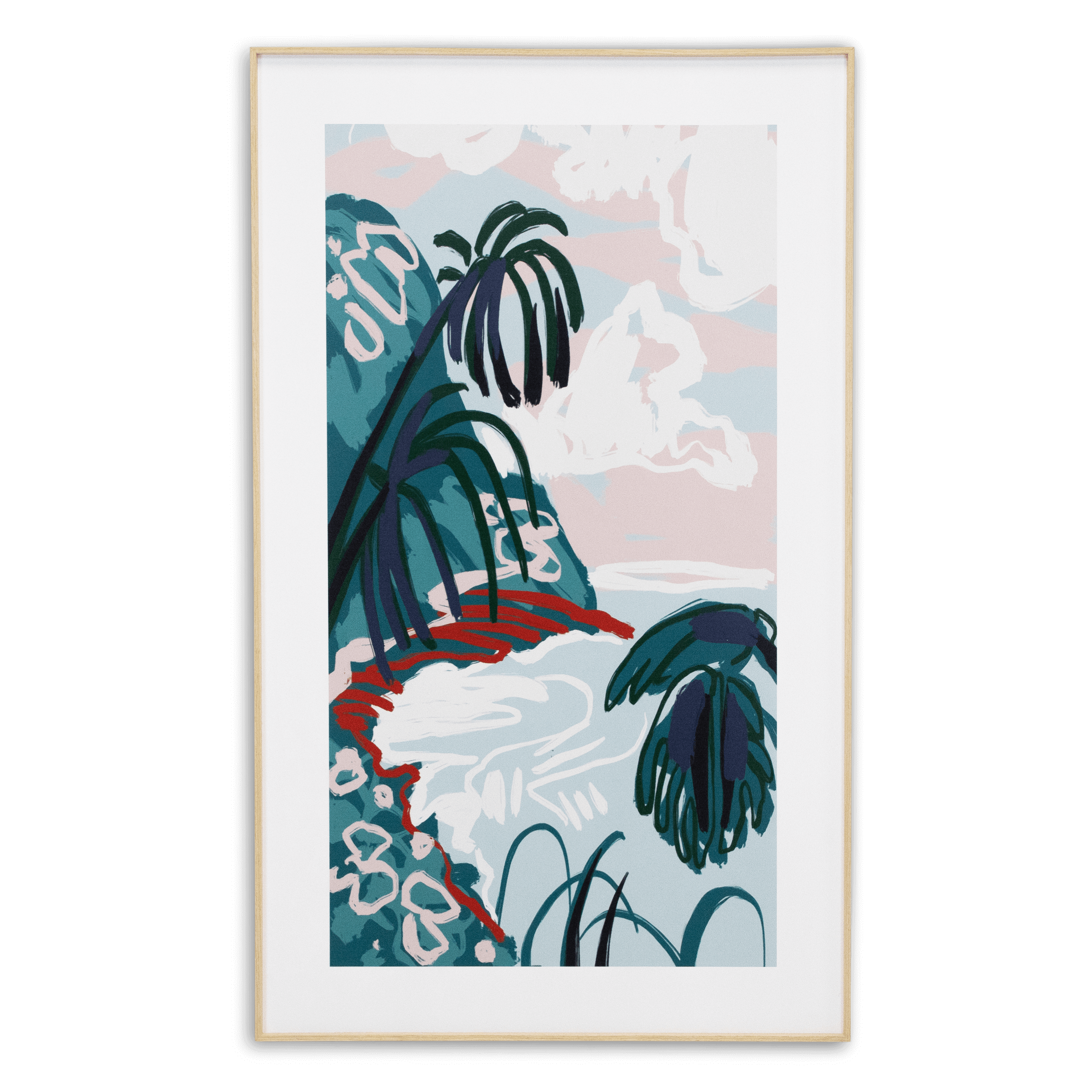 Tropodiso 1 - 60 x 100cm Outdoor UV Wall Art with Beech Aluminium Frame
