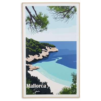 Mallorca Spain - 60 x 100cm Outdoor UV Wall Art with Beech Aluminium Frame
