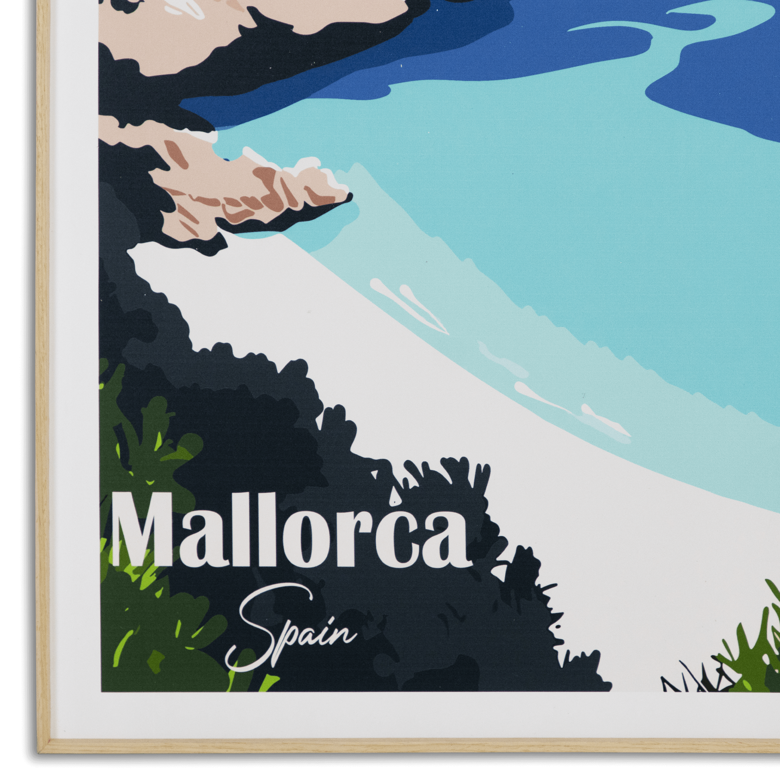 Mallorca Spain - 60 x 100cm Outdoor UV Wall Art with Beech Aluminium Frame