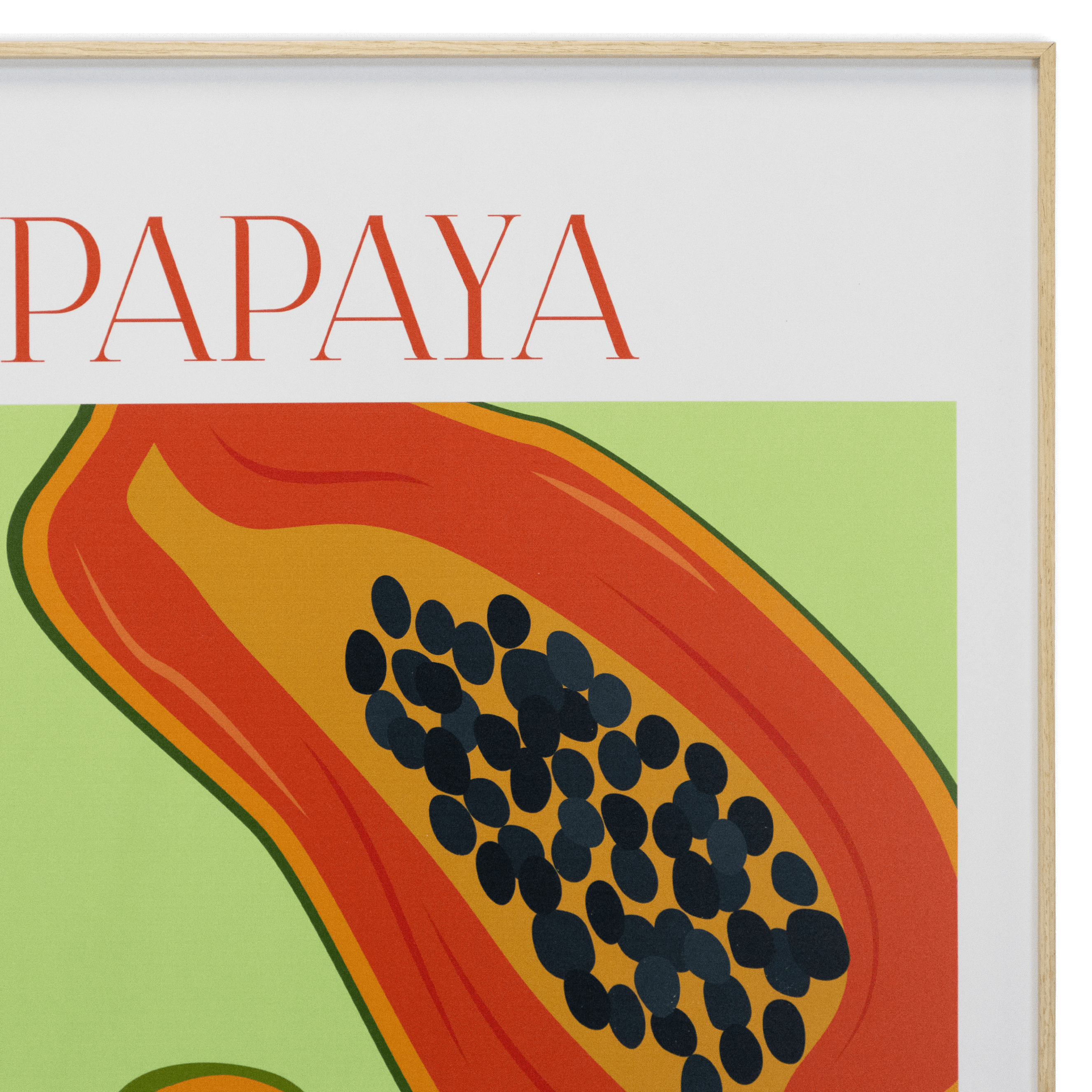 Papaya Fruit Market - 60 x 100cm Outdoor UV Wall Art with Beech Aluminium Frame