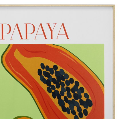Papaya Fruit Market - 60 x 100cm Outdoor UV Wall Art with Beech Aluminium Frame