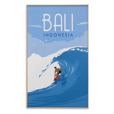Bali Indonesia - 60 x 100cm Outdoor UV Wall Art with Beech Aluminium Frame