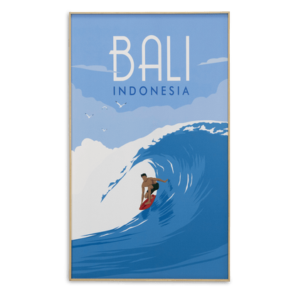 Bali Indonesia - 60 x 100cm Outdoor UV Wall Art with Beech Aluminium Frame