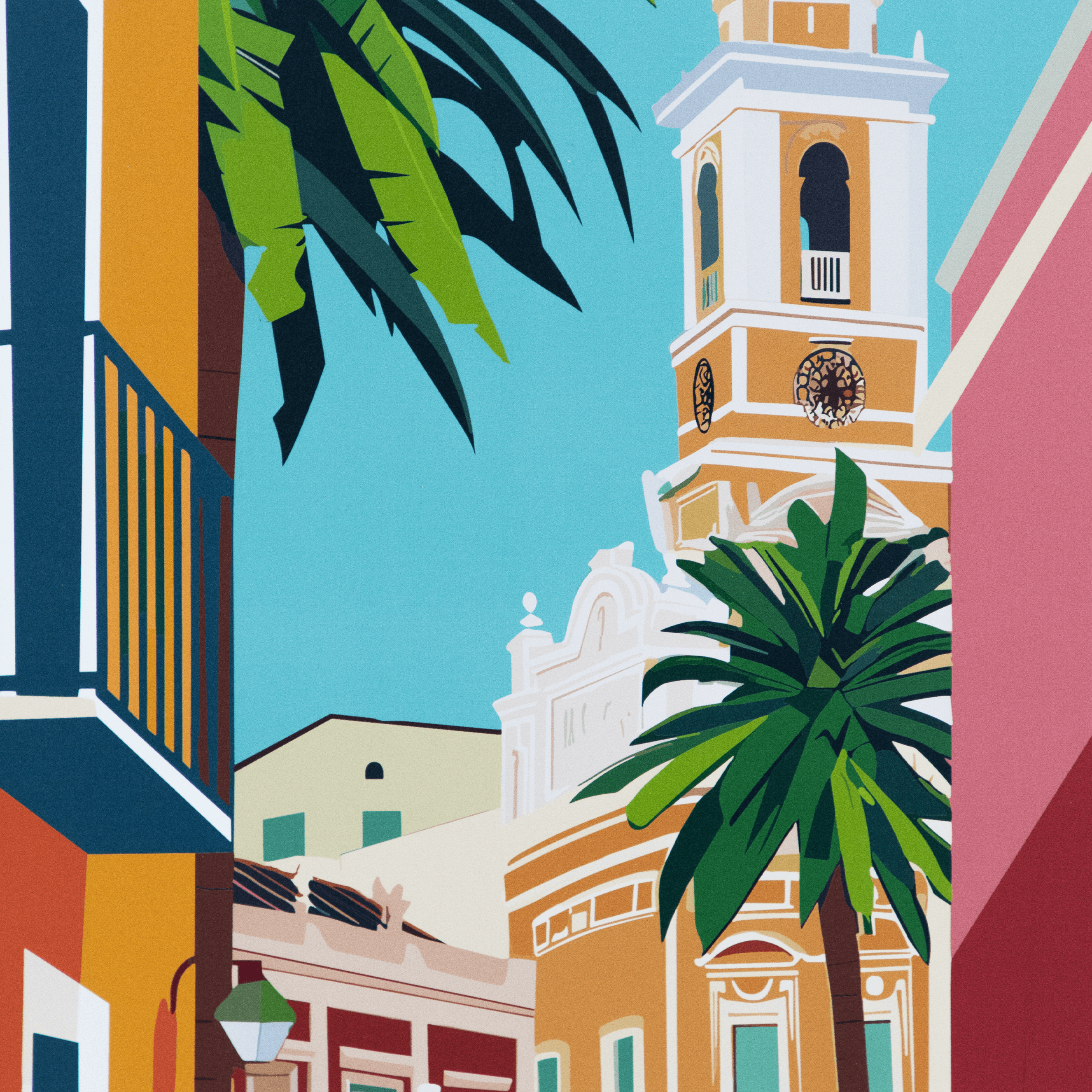 Malaga Spain - 60 x 100cm Outdoor UV Wall Art with Beech Aluminium Frame